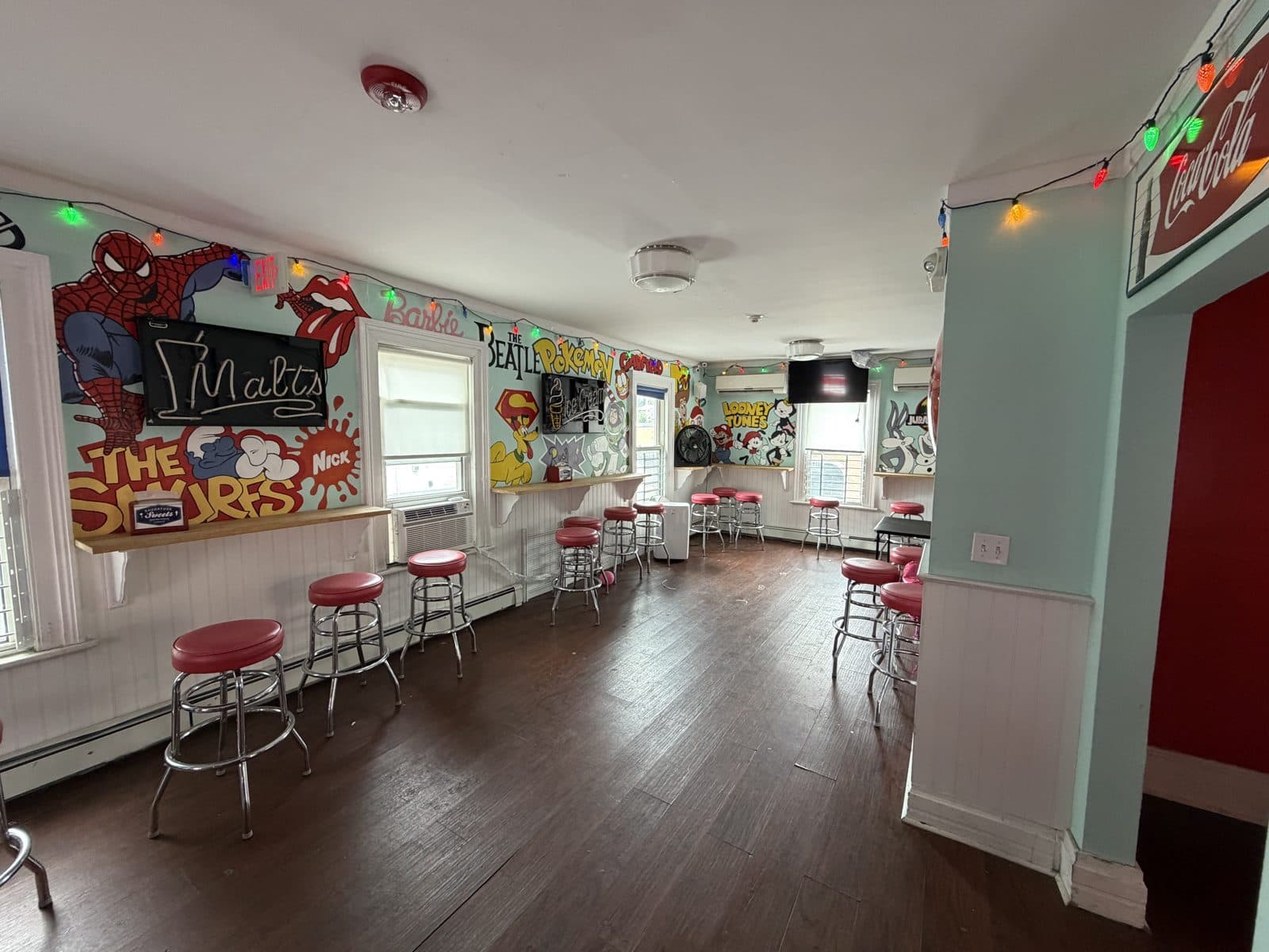 The upstairs party room at Saugatuck Sweets